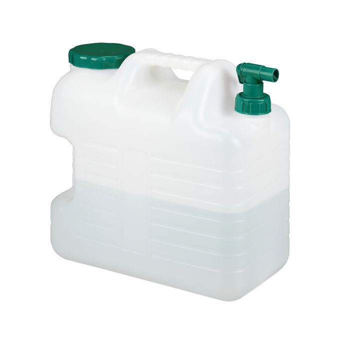 Relaxdays Jerrycan met kraan, 19,5 l, wit/groen, BPA-vrij kunststof
