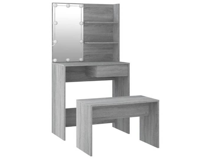 Ensemble de coiffeuse avec LED Sonoma gris Bois d'ingénierie_2 ans garantie_52199
