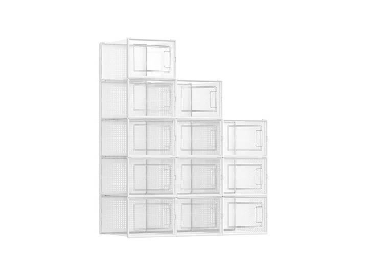 Hansiro Schuhboxen Tokyo 12Er-Set, Weiß, Kunststoff, 35x20x12.5 cm, Garderobe, Schuhaufbewahrung