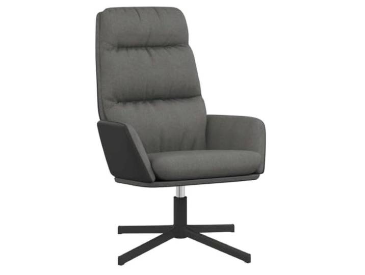 Relaxsessel Hellgrau Stoff Drehsessel mit Armlehnen 360 Grad drehbar,Metallgestell,Stoff und Kunstleder,dick gepolstert,hoher Sitzkomfort