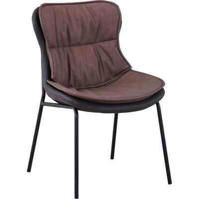 Polsterstuhl KAYOOM, braun (hellbraun, dunkelbraun, hellbraun, dunkelbraun), B:54cm H:84cm T:64cm, Eisen, Kunstleder, Stühle, Polsterstuhl, pflegeleicht, bequem, angenehme Sitzfläche, mit trendigen Ziernähten