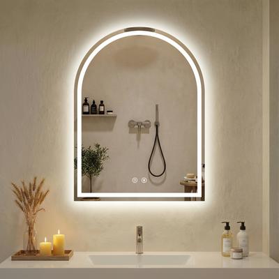 Fusion Finds LED Bathroom Mirror Arched Vanity Mirror With Backlit Color Lights & Anti Fog c