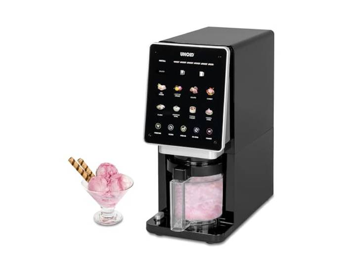 Unold Eismaschine Cream Dream 48805, 3x 500 ml Behälter, 8 Programme, Touchscreen, für Eiscreme, Gelato, Sorbet & Frozen Drinks, entnehmbares Messer