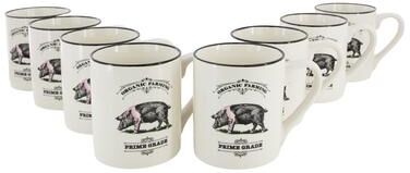Gibson Homewares Barn Animals 8-Piece 17 Ounce Pig Mug Set
