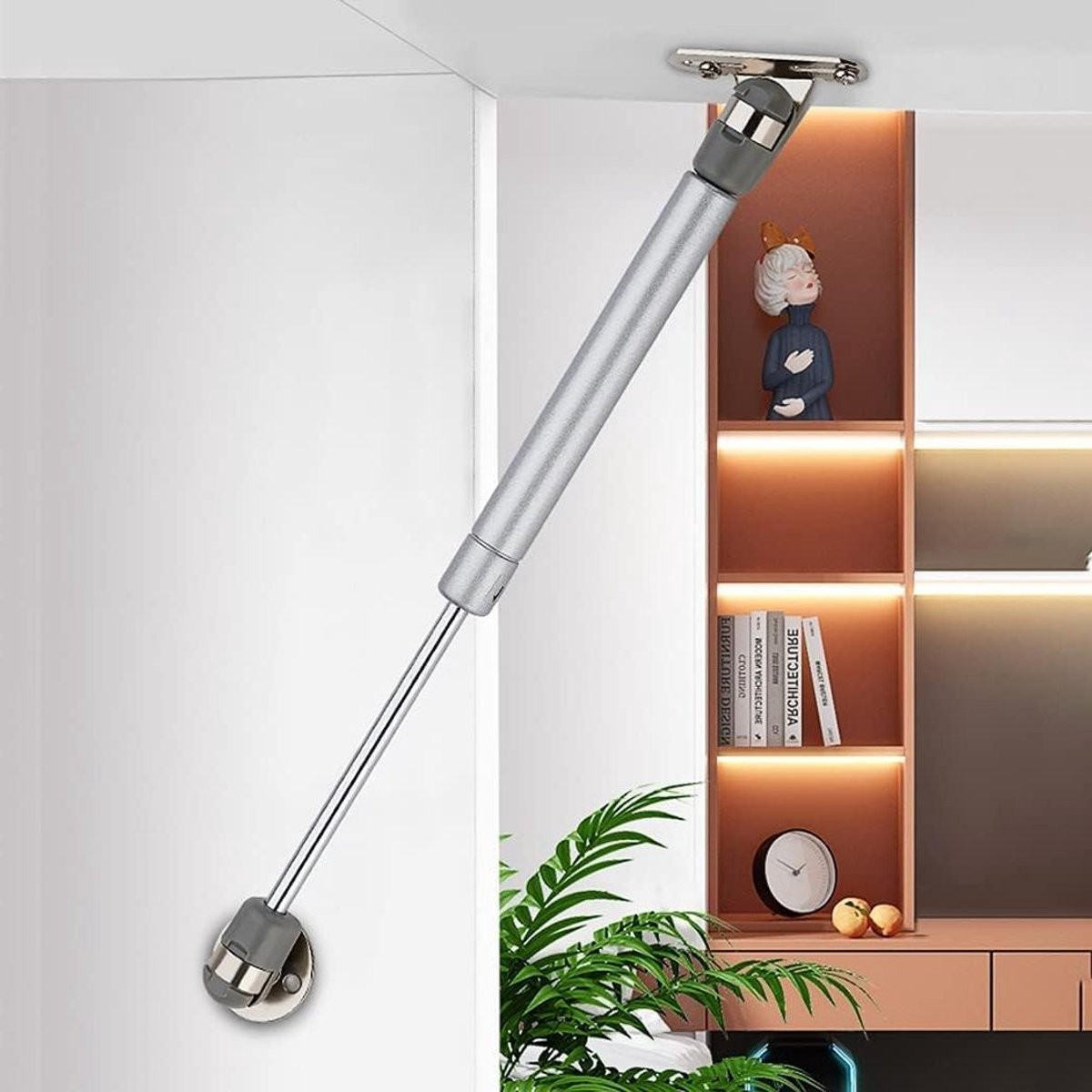 Gasveer Kastdeur - Pneumatische Lift - 80N - 26 cm - Zilver Grijs