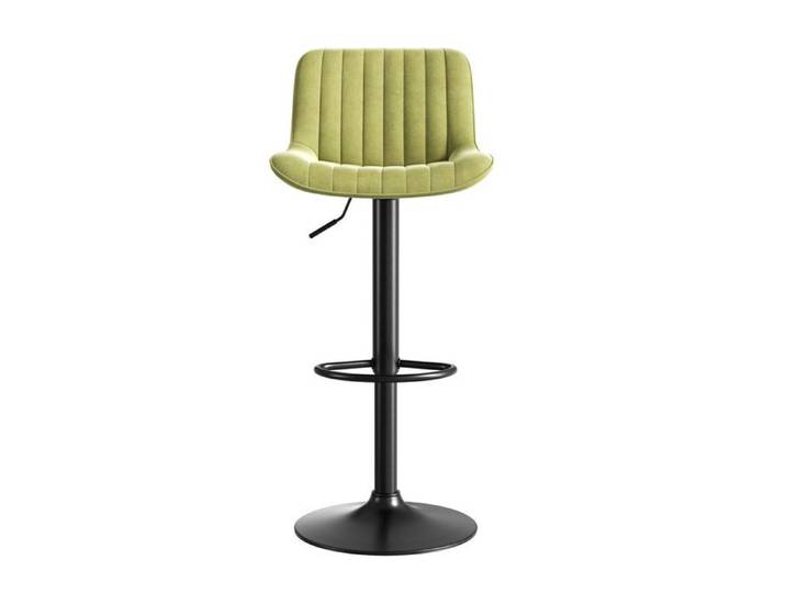 SENVIRO Tabouret de bar lot de 4 velours vert réglable 87-109 cm pivotant 360° dossier ergonomique montage facile