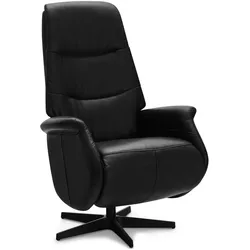 Relaxsessel Atella Leder Schwarz - Drehsessel mit Liegefunktion & Fußstütze