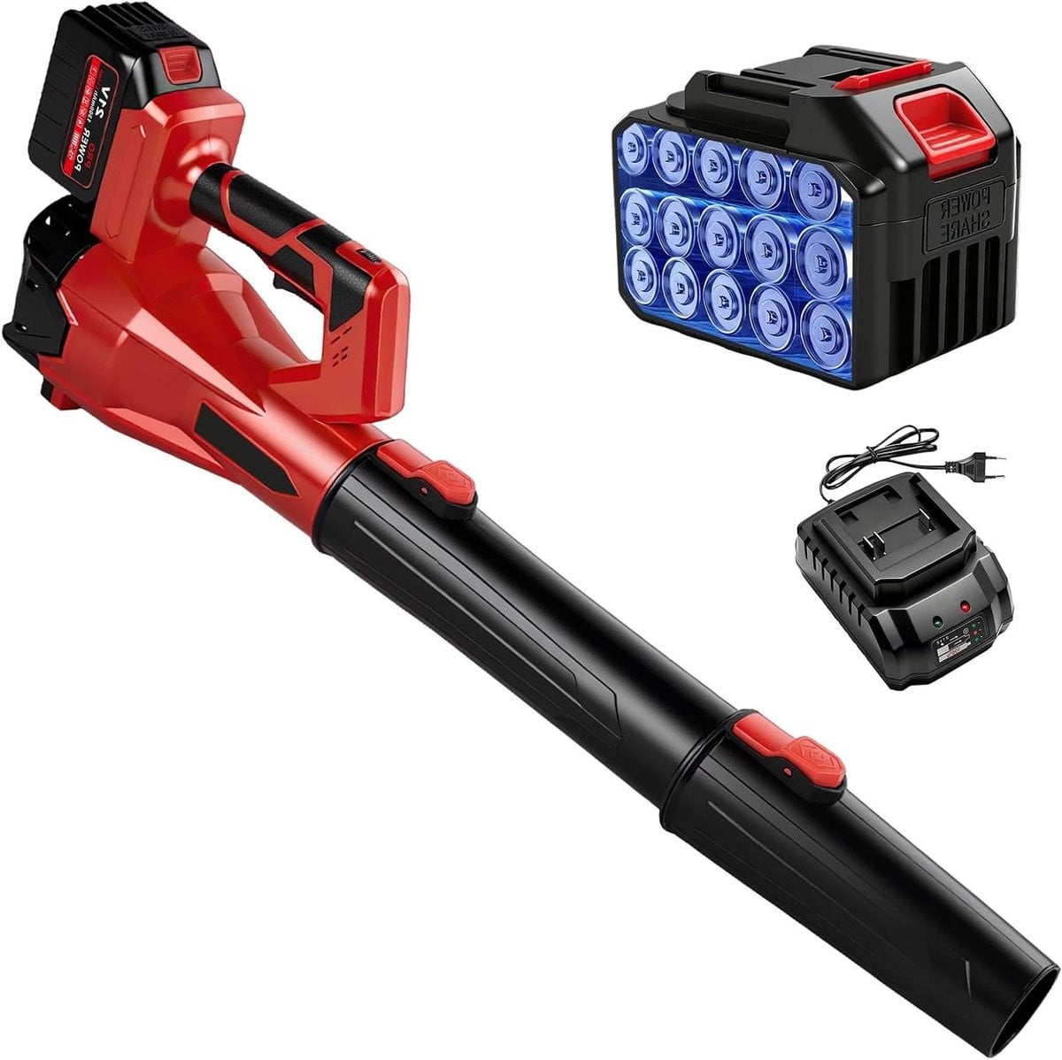 Accu Bladblazer Turbo Blower Rood - 6 Snelheden Instelbaar - 61 m³/u