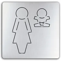 Türschild uno aus Aluminium Wickelraum