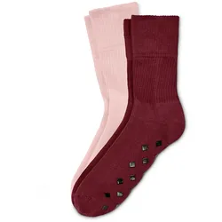 Tchibo - 2 Paar Stoppersocken - Damen - Gr. 39-42 - dunkelrot