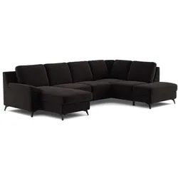 COTTA Wohnlandschaft mit Funktion Boom Stoff Black