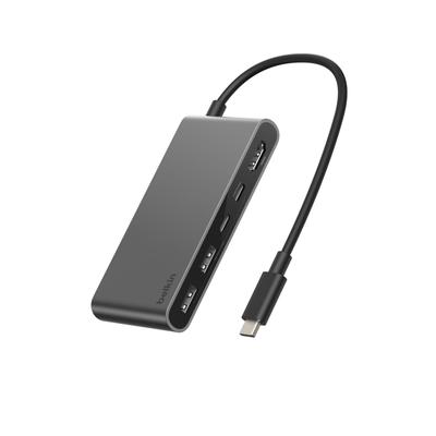BELKIN Laptop-Dockingstation "Connect 5-Port-USB-C-Hub mit zwei USB-C-Anschlüssen", silber, B:10mm H:2mm T:14mm, Dockingstationen