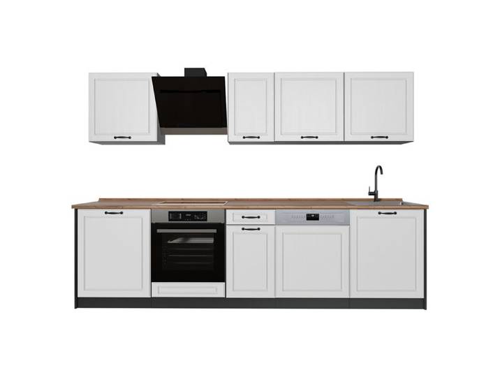 Cuisine R-Line 280cm plan de travail Chêne doré Blanc campagne/Anthracite Vicco 67903