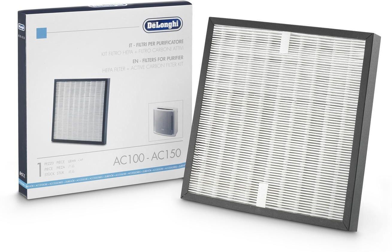 DeLonghi Aktivkohlefilter DE'LONGHI "HEPA AC150 1 Stück", weiss (grau), Filterkartuschen, Aktivkohlefilter grau Einheitsgröße