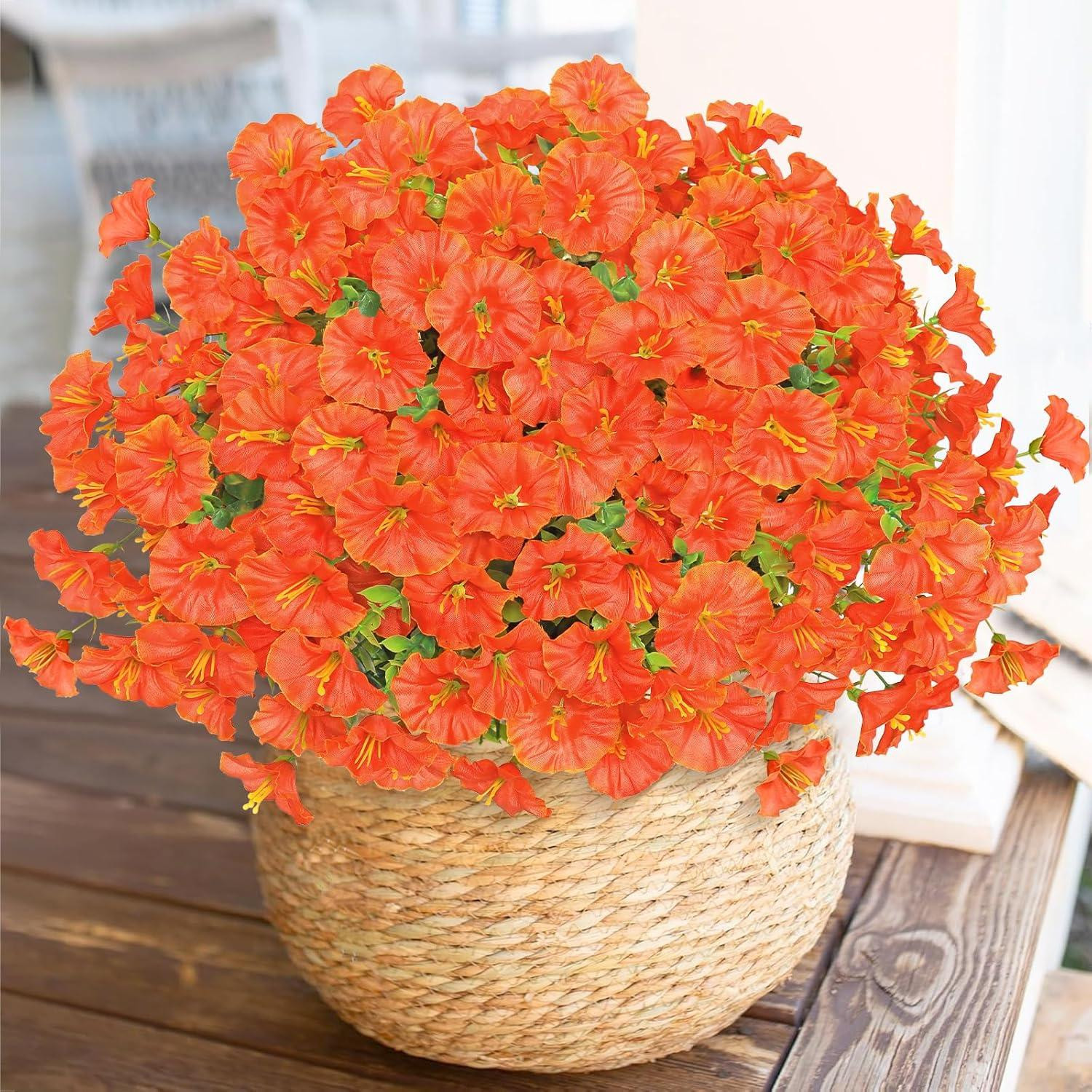Set van 10 bundels kunstmatige herfstbloemen van zijde en plastic voor tuindecoratie