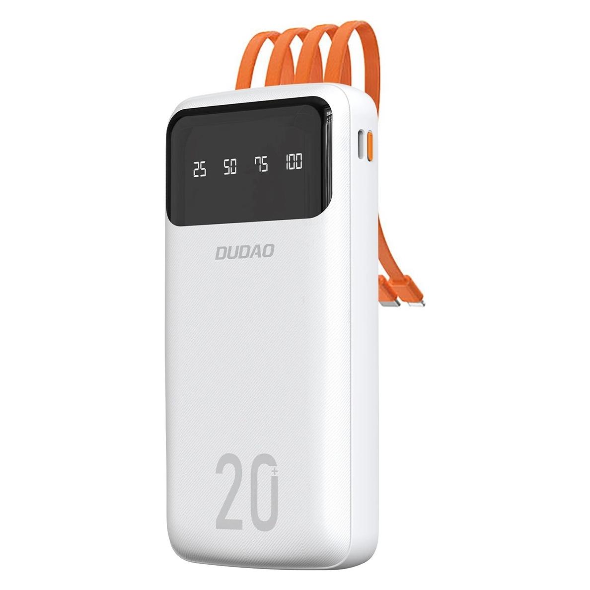 Dudao large capacity powerbank with 4 built-in cables 20000mAh USB Type C micro USB Lightning USB (20000 mAh) (1573209000)