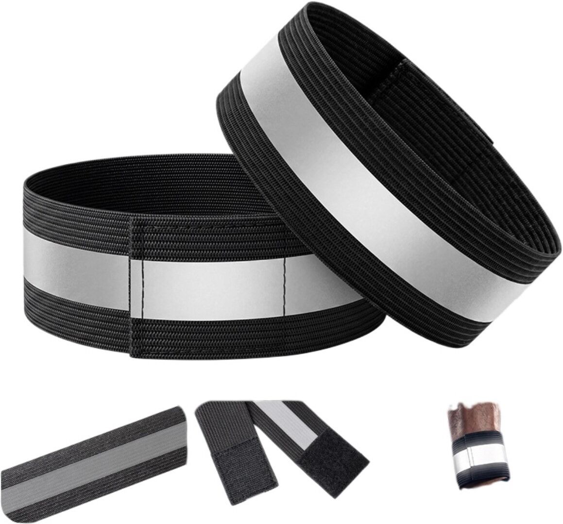 INF Reflektierende elastische Hosenbein-Riemen – hoch elastisches Polyester, Nachtfahr-Sicherheitsbänder, Anti-Hänger