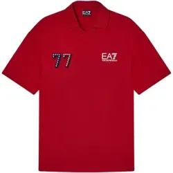 EA7 für Herren. 7M001416_AF13537 Polo Grafik rot (3XL), Lässig, Sportlich, Multisport, Polyester, Kurzarm