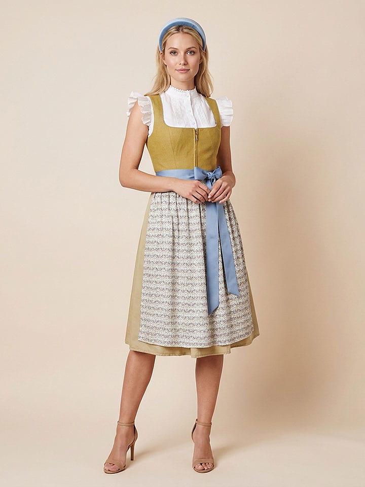 Alpenfee Dirndl "Franzi" in Oliv - 34