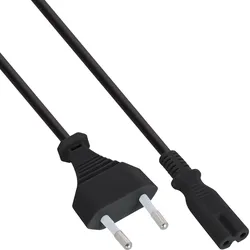 INLINE Netzkabel, Netzstecker auf Euro 8 C7 Stecker, 0,50m