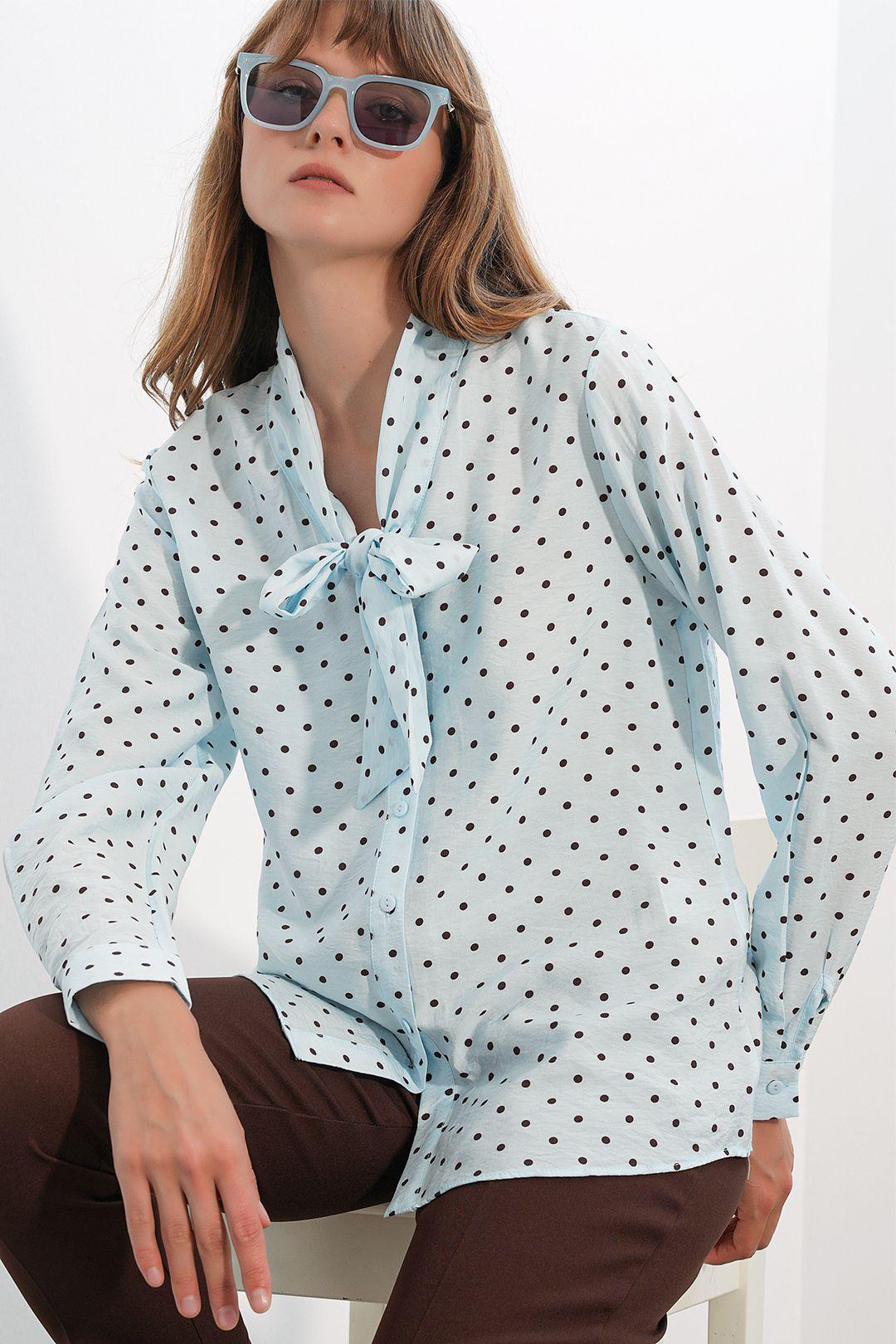 Punkte Popeline Bluse