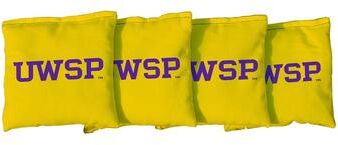 Skip's Garage Wisconsin Stevens Point Pointers Yellow Cornhole Bags