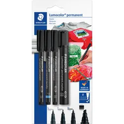 STAEDTLER 60BK6 - Marker Set, 4 Marker, schwarz