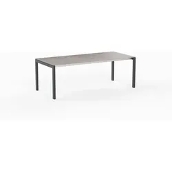 sitMOBILIA Gartentisch Ventura 210 x 95 cm Edelstahl Basalt