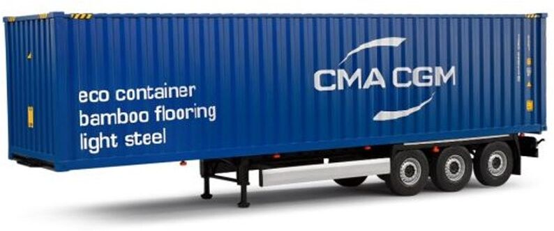 Miniature 1:24 Container Trailer blue 2024 - Solido