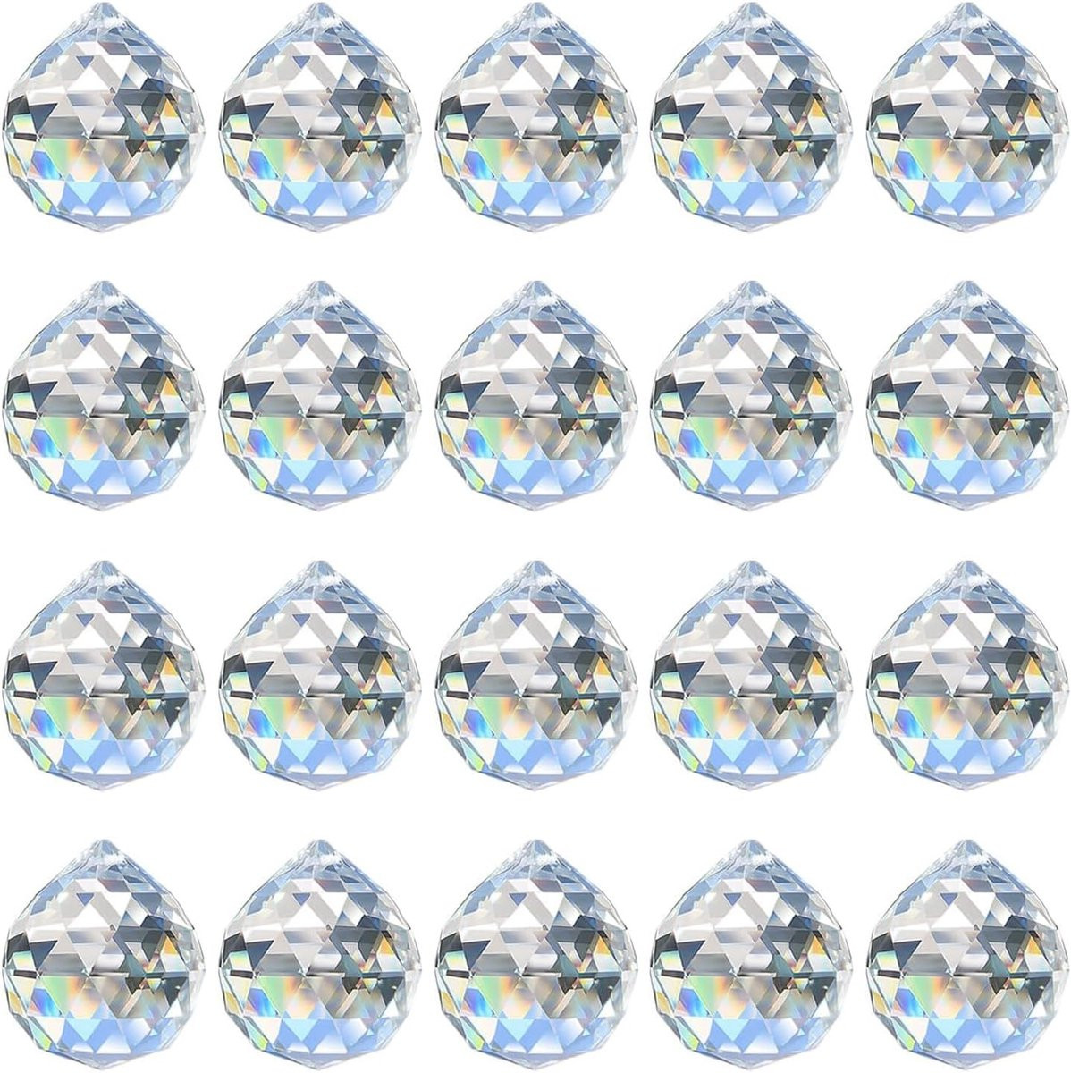 Dailygoods Suncatcher Set van 20 stuks - Prisma Kristallen 20mm - Raamdecoratie Hangers voor Lichtbreking