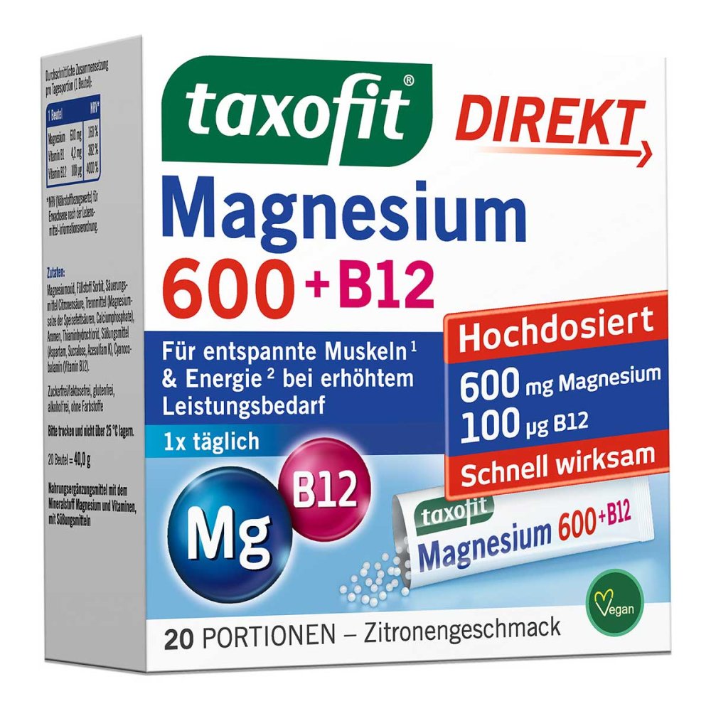 MCM KLOSTERFRAU Vertr. GmbH Taxofit Magnesium 600+b12 Direkt Granulat 18263065
