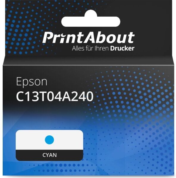 PrintAbout Druckerpatrone kompatibel mit Epson C13T04A240 - Cyan - Extra hohe Kapazität