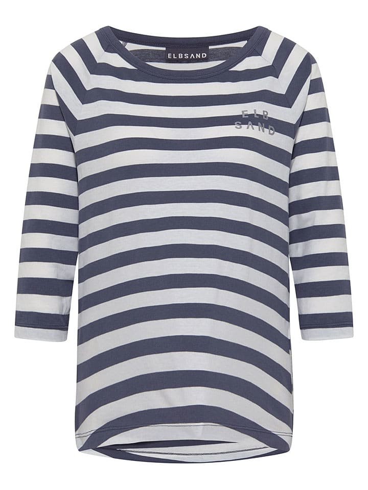ELBSAND Longsleeve "Celin" in Dunkelblau/ Weiß - S