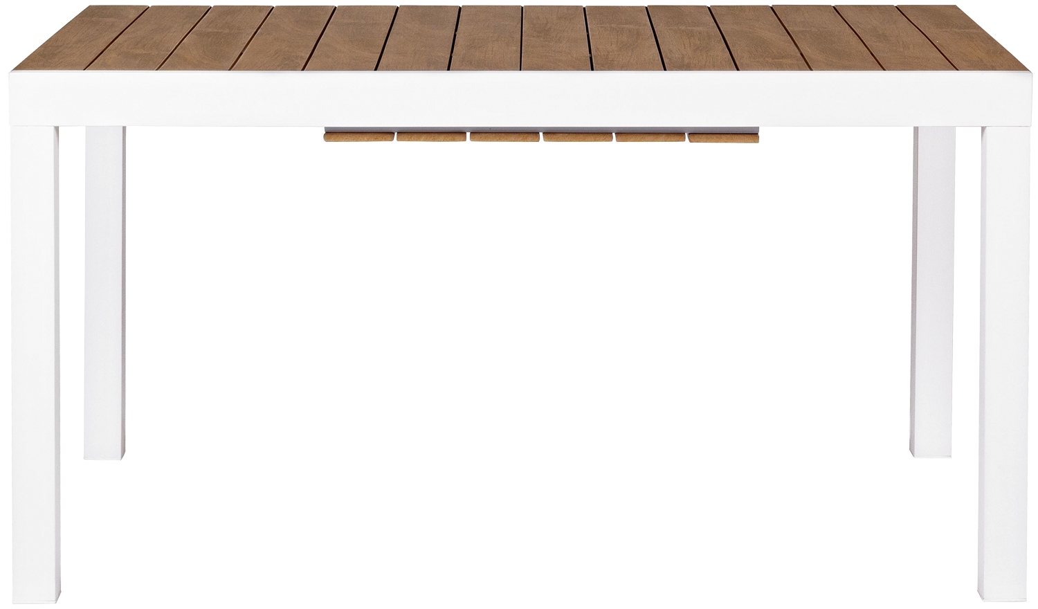 Gartentisch - Weiß - Aluminiumgestell - Polywood Platte - 140 x 90 cm - ausziehbar