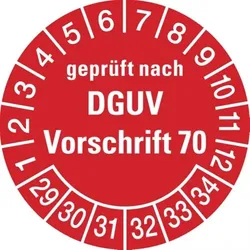 König Werbeanlagen Dreifke® Prüfetikett geprüft gem.ASR A1.7 (alte Norm: GUV-R 1/49 - 30 mm Folie selbstklebend