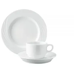 Parker ́s Choice Parker's Choice LONDON Hotelgeschirr – 72-teilig, hochweißes Porzellan mit filigranem Relief