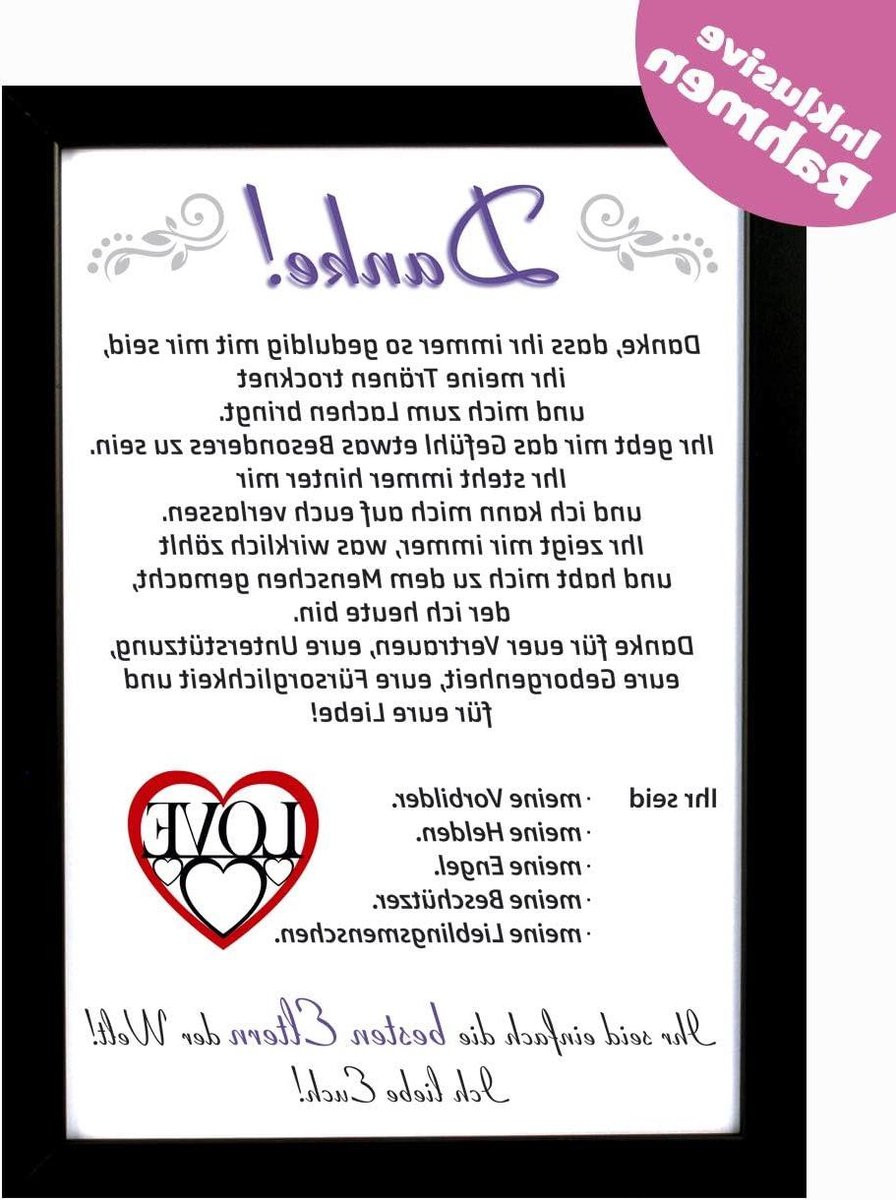Fotolijst Dank Je - Cadeau voor Ouders - Met Kunstdruk - DIN A4 - Zwart