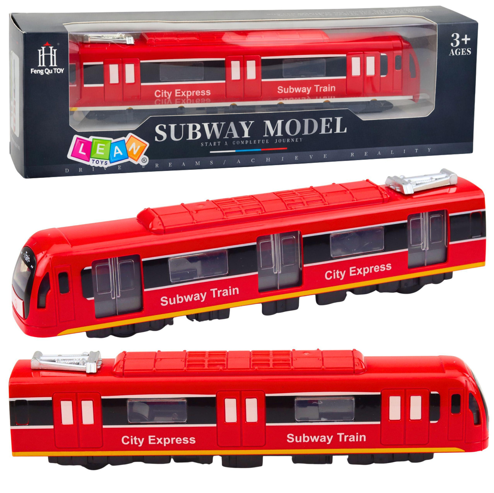 Lean Toys Metro Trein City Express met licht en geluid en rode deuren