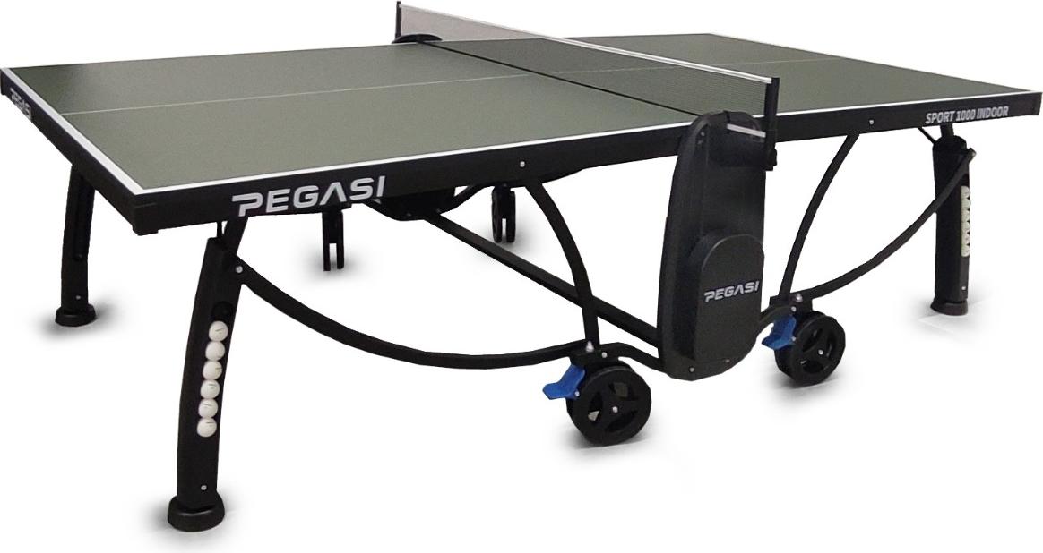 Pegasi Tischtennisplatte 1000 - Indoor Tischtennis - Tischtennistisch - Tischtennistisch Klappbar - Tischtennisplatte Indoor - Faltbare tischtennisplatte - Table Tennis - Table Indoor - Grün