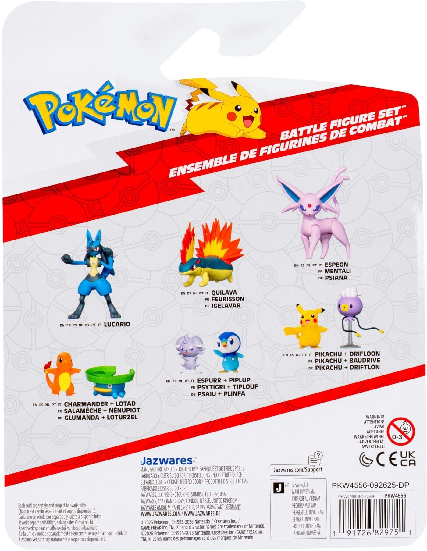 Pokemon Pokémon Battle Figure 3 Pack W28 - Officially Licensed Jazwares Product - Collectible Figures for Pokémon Fans