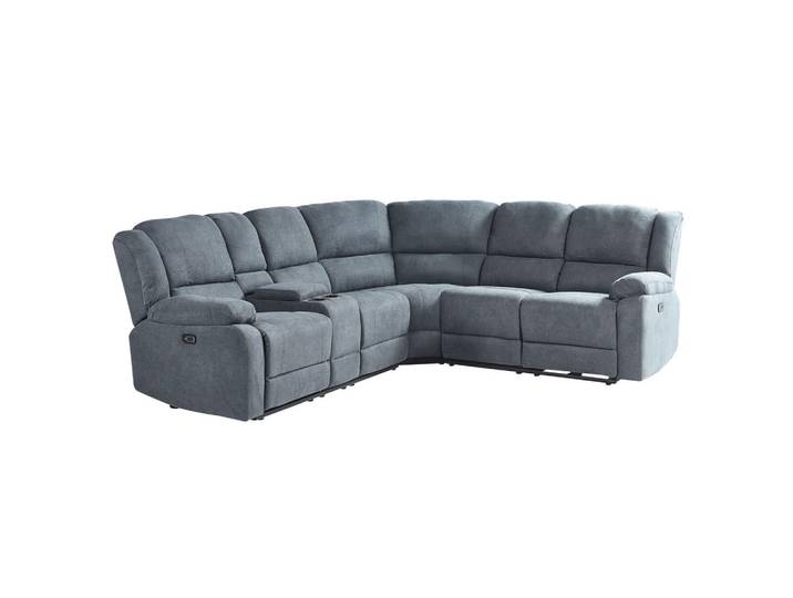 Beliani Ecksofa Polsterbezug Dunkelgrau Rokke, L-Form, 233x200 cm, Wohnzimmer, Sofas & Couches, Wohnlandschaften, Ecksofas