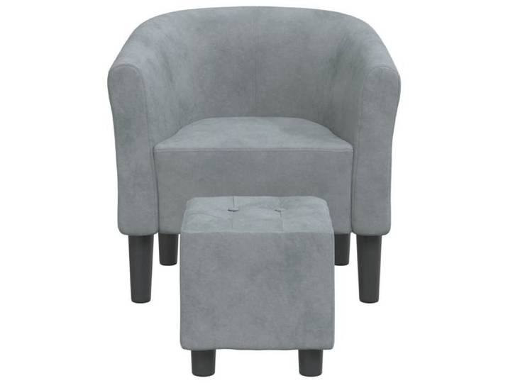 Fauteuil Salon Fauteuil cabriolet Relax avec repose-pied gris foncé velours S1414
