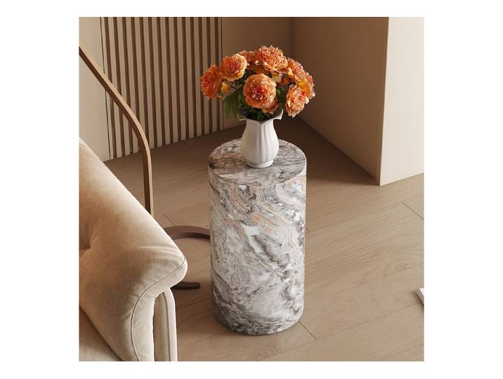 Totnz Couchtisch Runder Beistelltisch Ø30 cm aus MDF, modern & vielseitig kombinierbar (abgerundete Kanten für mehr Sicherheit, geeignet für Wohnzimmer, Büro oder Hotel), Hohe Stabilität und Tragkraft bis 90 kg