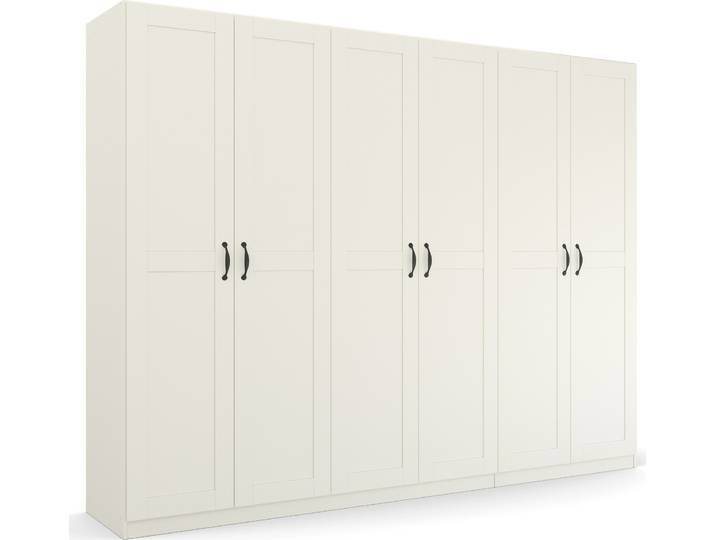 Drehtürenschrank RAUCH Kleiderschrank Schrank Garderobe Ankleide COTTAGE BY QUADRA SPIN , weiss (alpinweiß), B:271cm H:210cm T:54cm, Holzwerkstoff, Schränke, Drehtürenschrank, in skandinavischem Landhausstil