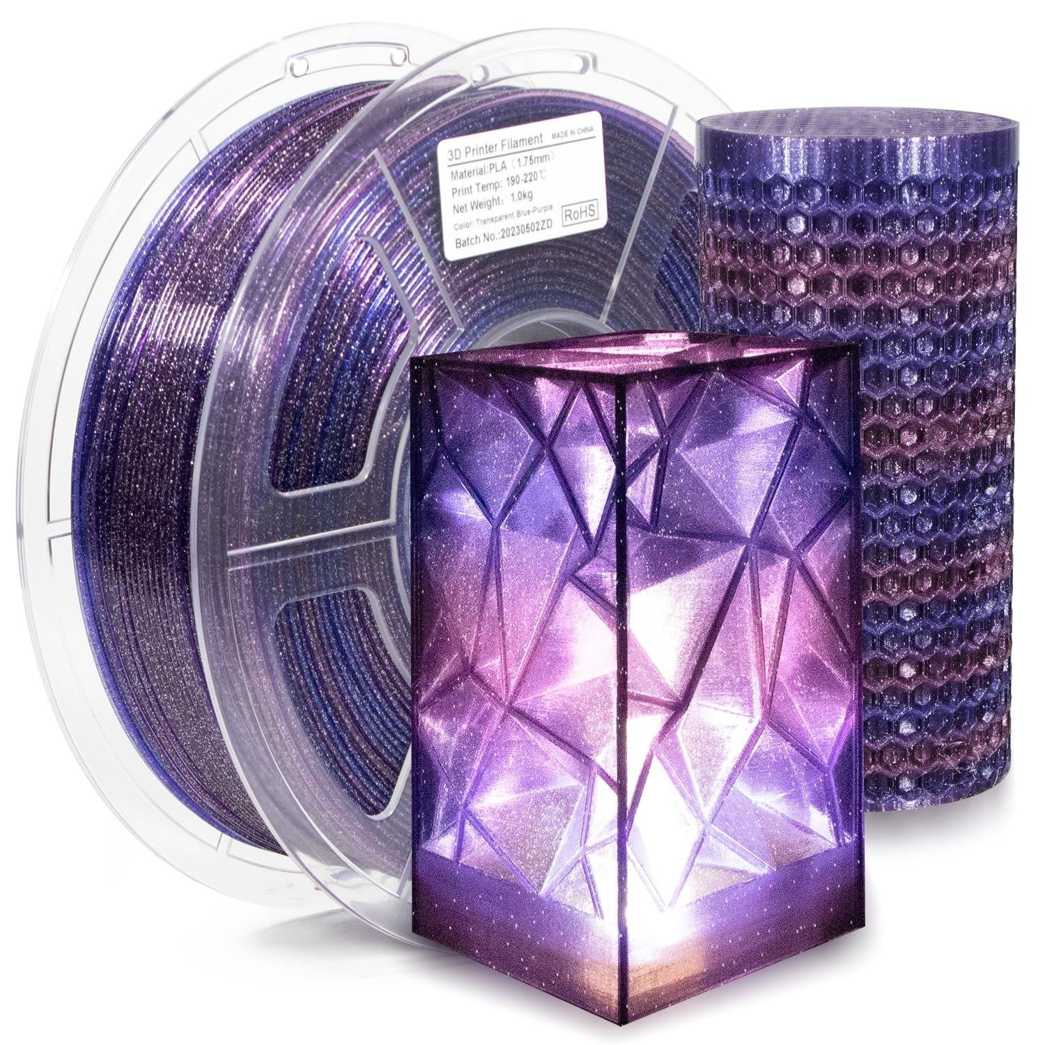Selius PLA Glitter Transparant Filament 1,75 mm, 1 kg