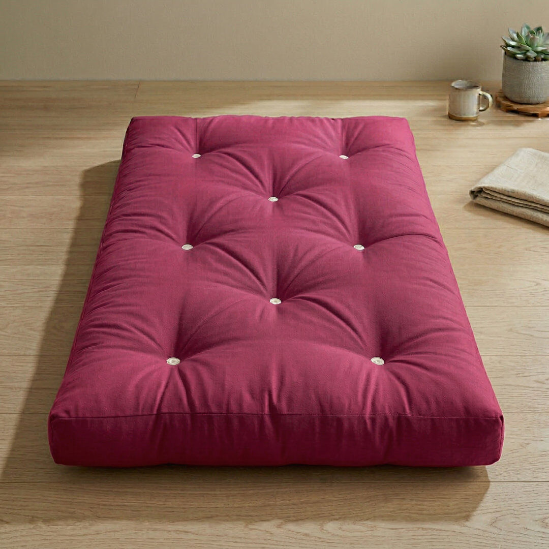 Symple Stuff 15cm Futon Mattress Futon Mattress Pink Small Single (2'6)