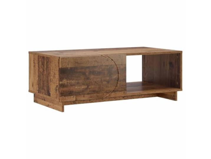 KUTYWEXFM Couchtisch Altholz-Optik 95x50,5x35 cm Holzwerkstoff Stilvoller Wohnzimmertisch in Altholz-Optik mit flexiblen Schubladen und Ablagen für geordnete Aufbewahrung im Raum.