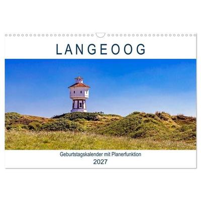 Langeoog Geburtstagskalender (Wandkalender 2027 DIN A3 quer), CALVENDO Monatskalender