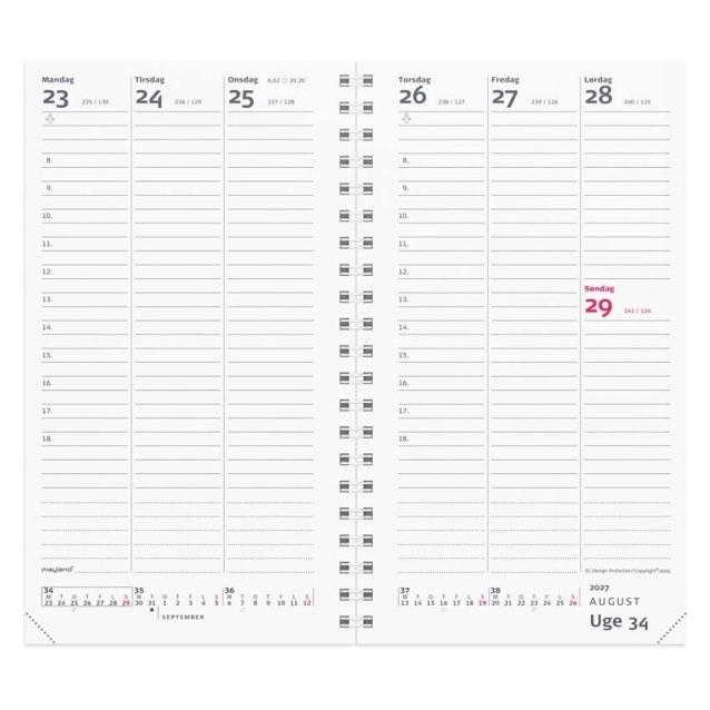 Mayland-Burde Week Planner hjformat REFILL 2027 (27088500)