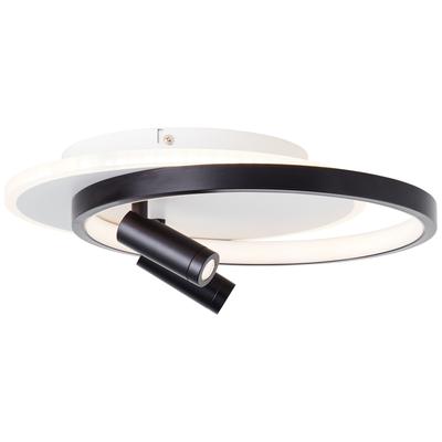 BRILLIANT Deckenleuchte "Eunomia", schwarz (schwarz, weiß), 1, H: 14cm, 1 Stk., Leuchten, schwenkbar, 3 Stufen dimmbar 35x30cm, 2900 Lumen 3000 Kelvin, warmweiß, Deckenleuchte